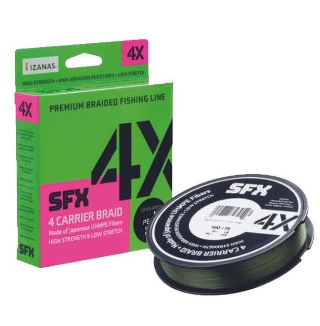 Плетеный шнур Sufix SFX 4X 135 м  PE # 1 Зеленый 0,165 мм   SFX4B165GR150Y — характеристики,
	                                    особенности конструкции