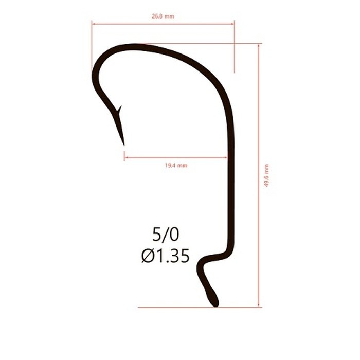 Крючок Офсетный Saikyo BS-3312 №5/0 10 шт BN   BS-3312BN5/0-10 — крупный план
	                                    2