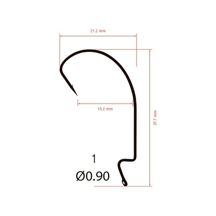 Крючок Офсетный Saikyo BS-3315 №1 10 шт BN   BS-3315BN1-10 — крупный план
	                                    2