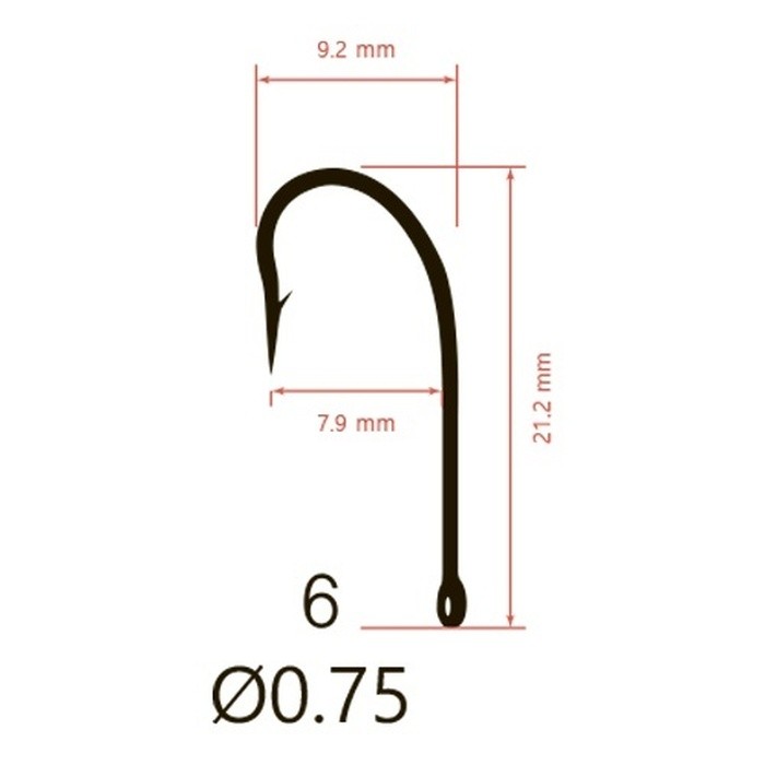 Крючок Одинарный Saikyo KH-11011 O'Shaughnessy №6 10 шт BN   KH-11011BN6-10 — крупный план
	                                    2