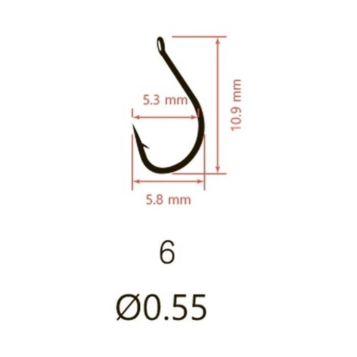 Крючок Одинарный Saikyo KH-10008 Idumezina №6 10 шт BN   KH-10008BN6-10 — крупный план
	                                    2