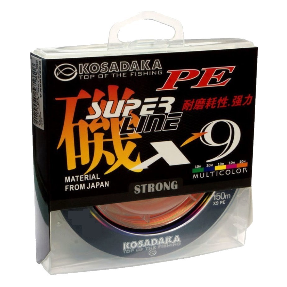 Плетеный шнур Kosadaka Super Line PE X9 150 м  PE # 2,5 Multicolor 0,25 мм   BSLX9-150-MLT-025 — характеристики,
	                                    особенности конструкции