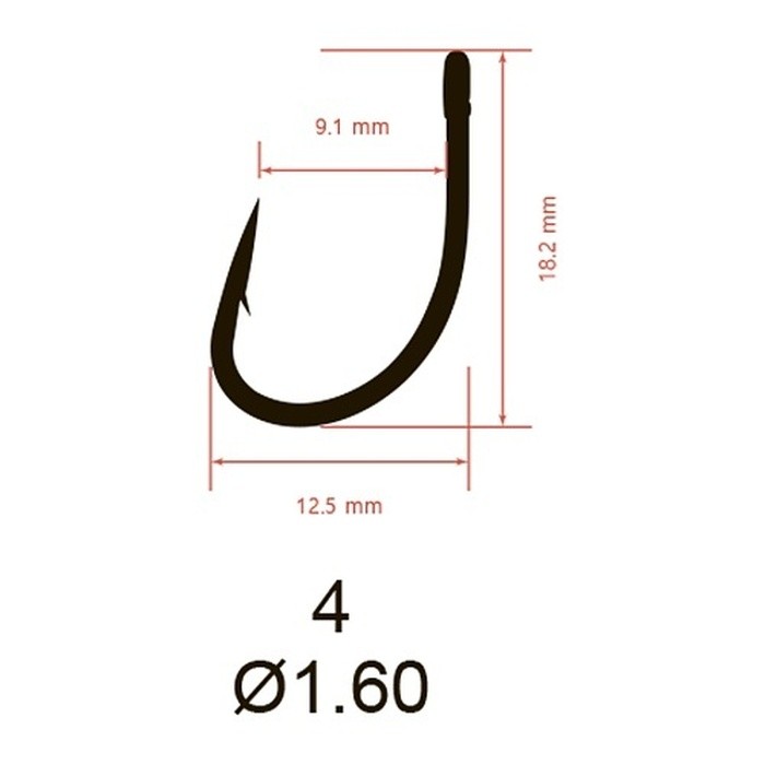 Крючок Одинарный Saikyo KH-10102 Big Carp №4 10 шт BN   KH-10102BN4-10 — крупный план
	                                    1