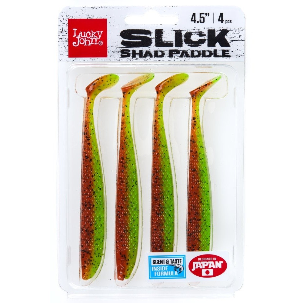 Силиконовая приманка Lucky John Slick Shad Paddle 4.5in 114 мм 4 шт Z15 3D Series  140441-Z15 — крупный план
	                                    2