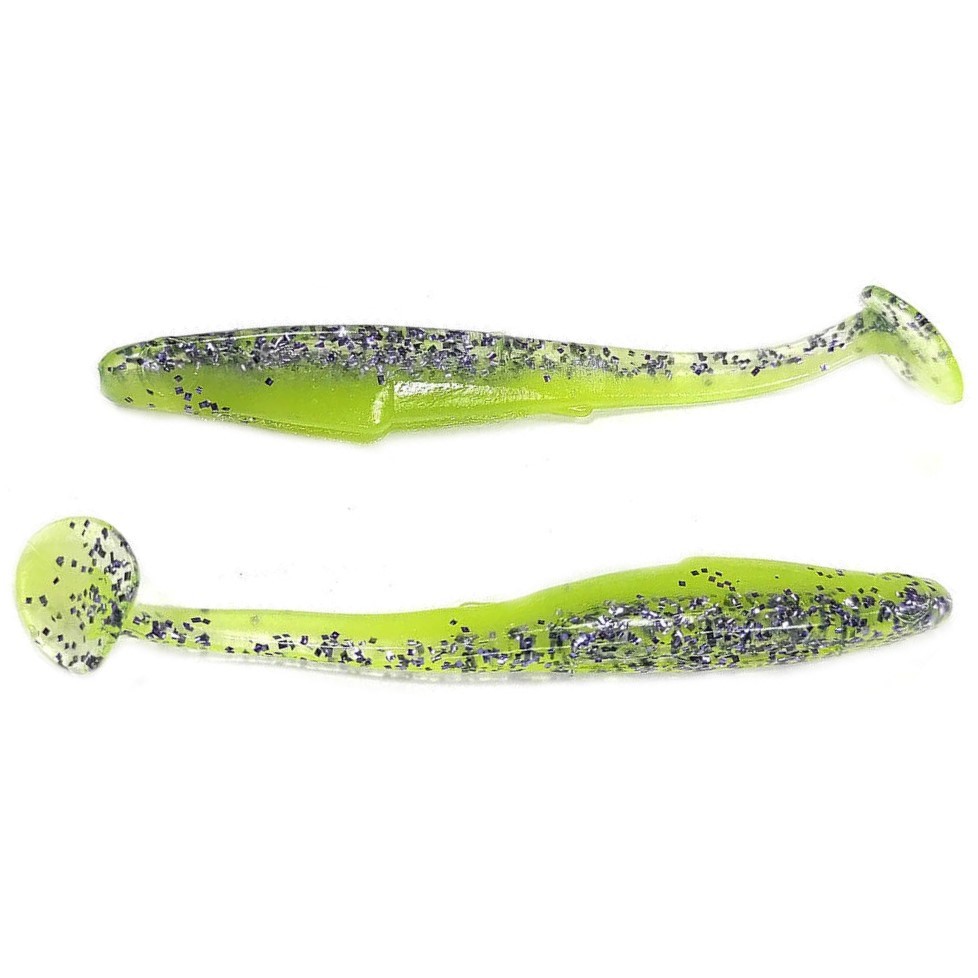 Силиконовая приманка Reins Rockvibe Shiner 4 101 мм 8 шт BA03-Purple Chartreuse (BA-Edition)   RVS4-BA03 — характеристики,  особенности конструкции