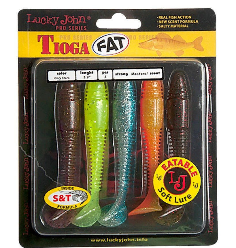 Силиконовая приманка Lucky John Tioga Fat 3.9in 100 мм 5 шт MIX1 Pro Series  140146-MIX1 — характеристики,
	                                    особенности конструкции
