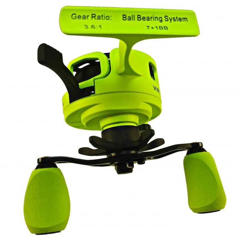 Катушка Jig It Team Dubna Vib Special G2 Lime Левая   JIR-VSG2L-L — крупный план
	                                    2