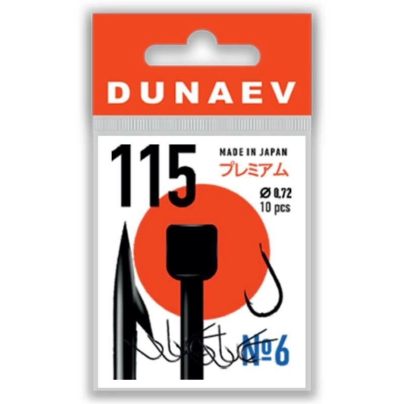 Крючок Одинарный Dunaev Premium 115 №6 10 шт — характеристики,
	                                    особенности конструкции