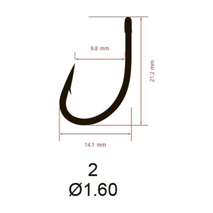 Крючок Одинарный Saikyo KH-10102 Big Carp №2 10 шт BN   KH-10102BN2-10 — крупный план
	                                    2