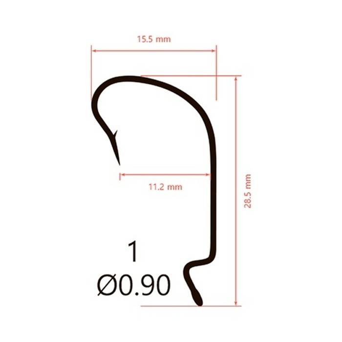 Крючок Офсетный Saikyo BS-3312 №1 10 шт BN   BS-3312BN1-10 — крупный план
	                                    2