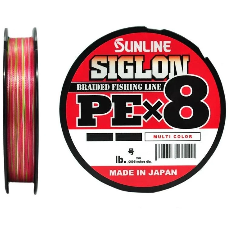 Плетеный шнур Sunline Siglon PE X8 300 м  PE # 8 Multicolor 5C 0,483 мм — характеристики,  особенности конструкции