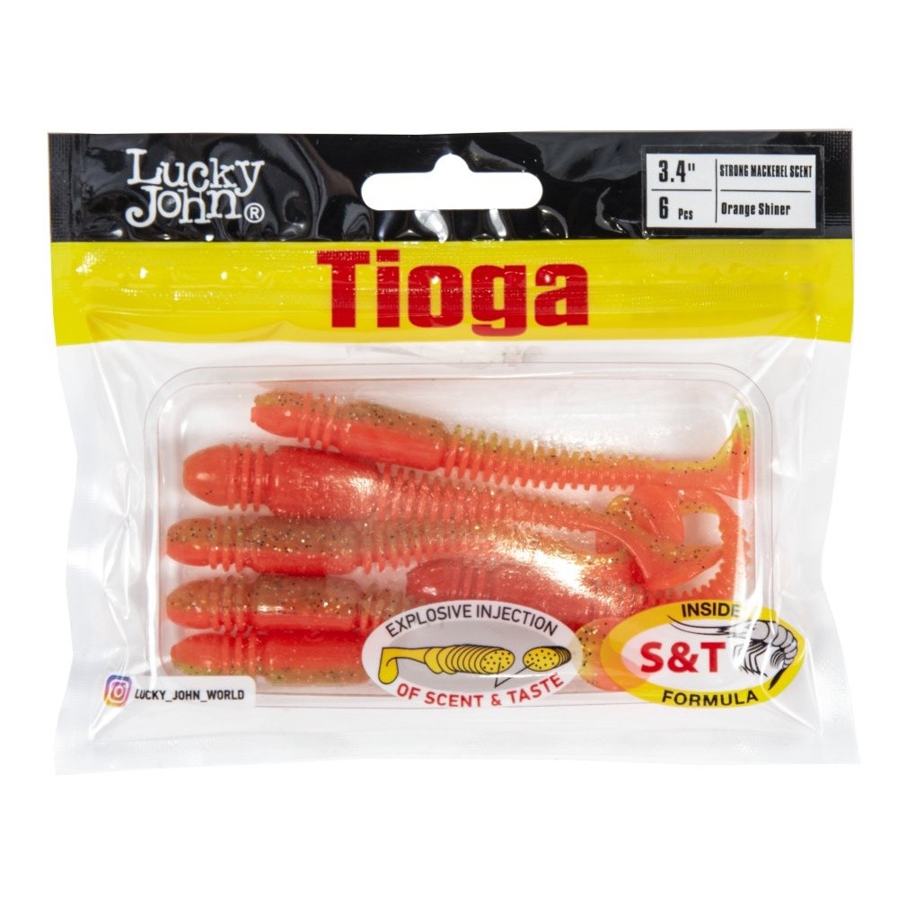 Силиконовая приманка Lucky John Tioga 3.4in 86 мм 6 шт Z12 Pro Series  140127-Z12 — крупный план
	                                    2