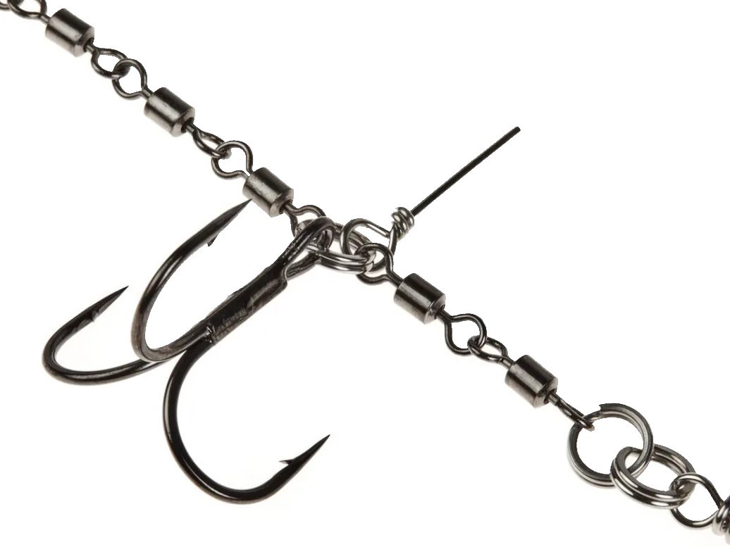 Стингер Lucky John Stinger Power Chain №M 32 кг 1 шт  Для приманок 17-23 см, Owner №2/0,1/0  LJP7402-M — крупный план
	                                    3