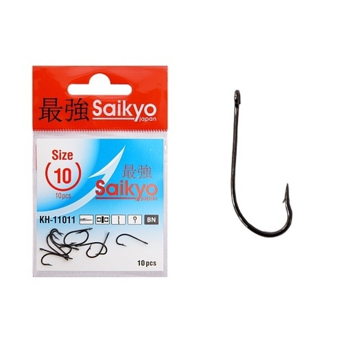 Крючок Одинарный Saikyo KH-11011 O'Shaughnessy №10 10 шт BN   KH-11011BN10-10 — характеристики,  особенности конструкции