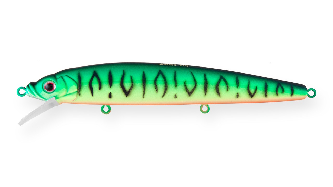 Воблер Strike Pro Alpha Minnow 115 GC01S Mat Tiger 12,5 гр   EG-033F#GC01S — характеристики,
	                                    особенности конструкции