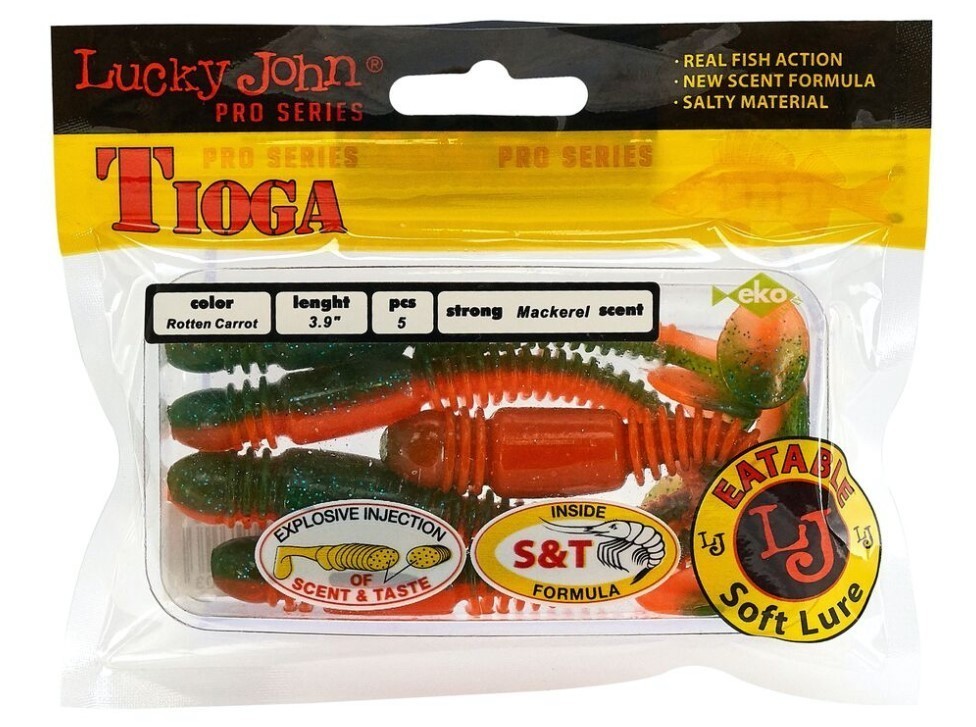 Силиконовая приманка Lucky John Tioga 3.9in 100 мм 5 шт T56 Pro Series  140104-T56 — крупный план
	                                    2