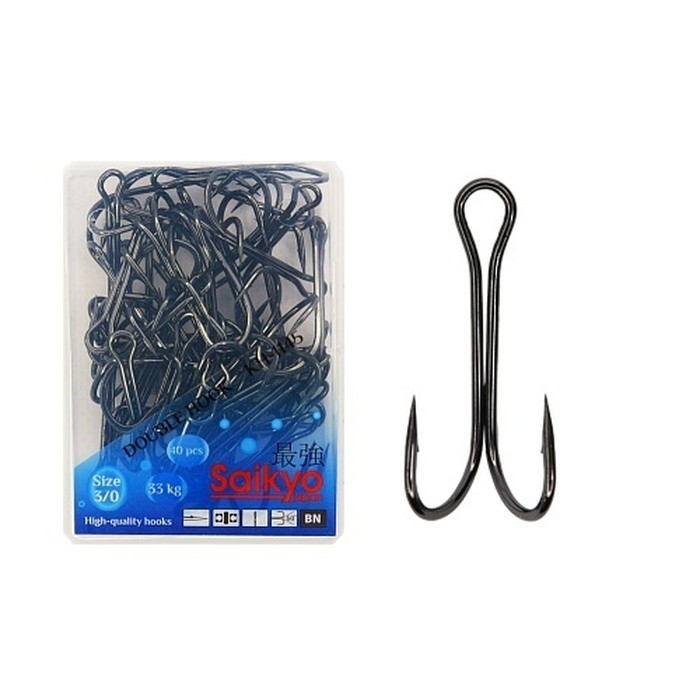 Крючок Двойной Saikyo KH-1145 №3/0 40 шт BN   KH-11045BN-3/0-40 — характеристики,  особенности конструкции