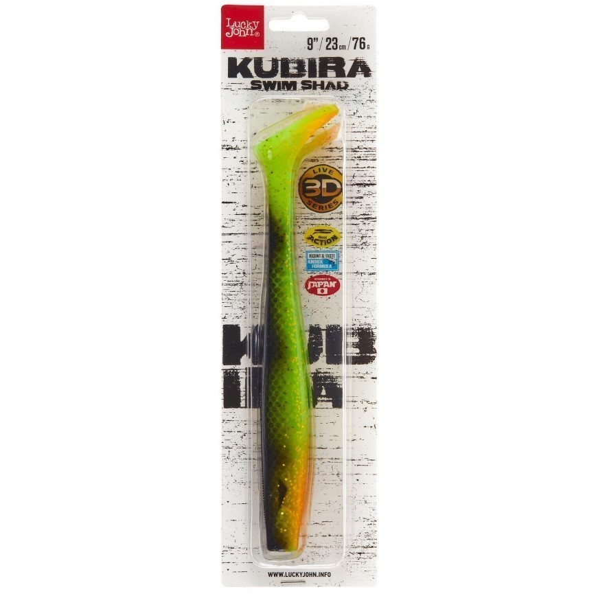 Силиконовая приманка Lucky John Kubira Swim Shad 9.0in 230 мм 1 шт PG41 3D BBS Series  140433-PG41 — крупный план
	                                    2