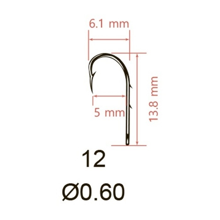 Крючок Одинарный Saikyo KH-11014 Bait Holder №12 10 шт BN   KH-11014BN12-10 — крупный план
	                                    1