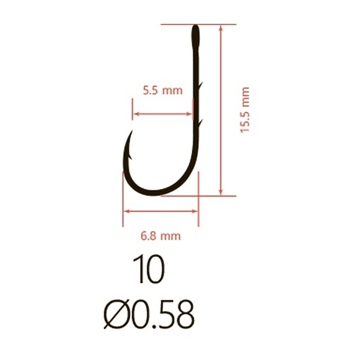 Крючок Одинарный Saikyo KH-10121 №10 10 шт BN   KH-10121BN10-10 — крупный план
	                                    1