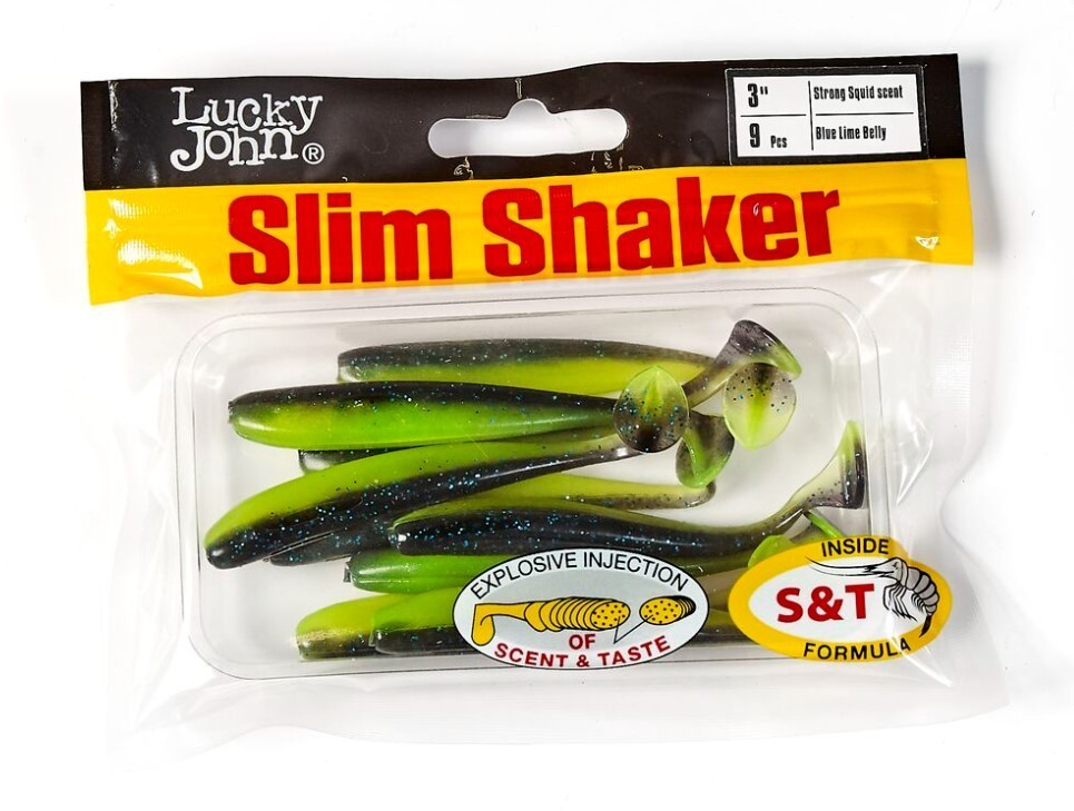Силиконовая приманка Lucky John Slim Shaker 3in 76 мм 9 шт T53 Pro Series  140182-T53 — крупный план
	                                    2