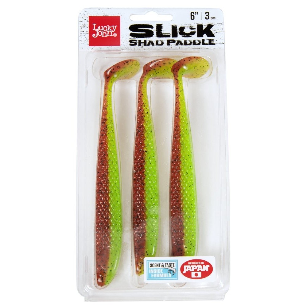 Силиконовая приманка Lucky John Slick Shad Paddle 6.0in 152 мм 3 шт Z15 3D Series  140442-Z15 — крупный план
	                                    2