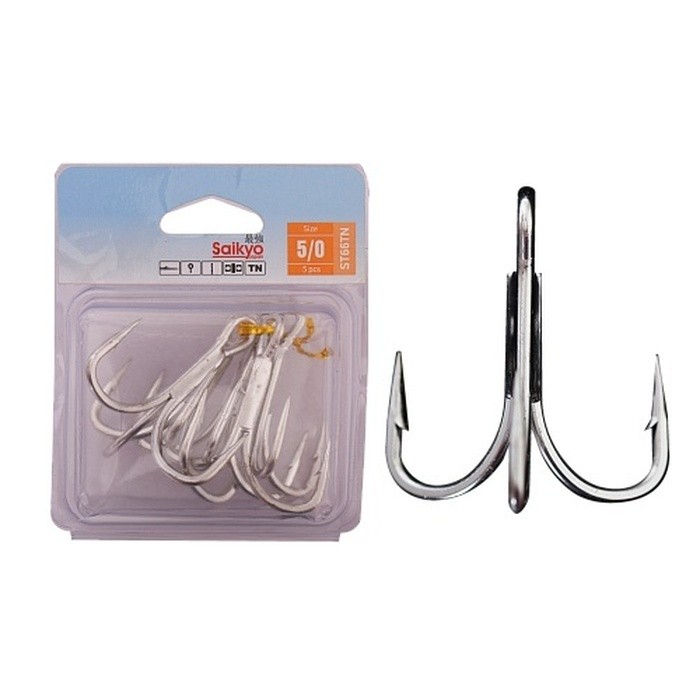 Крючок Тройной Saikyo ST66 №5/0 5 шт    SORT-ST66TN5/0-5 — характеристики,  особенности конструкции