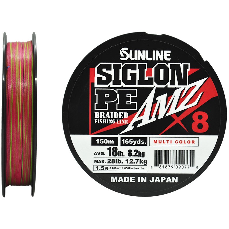 Плетеный шнур Sunline Siglon PE X8 AMZ 150 м  PE # 1,5 Multi Color 0,209 мм — характеристики,
	                                    особенности конструкции