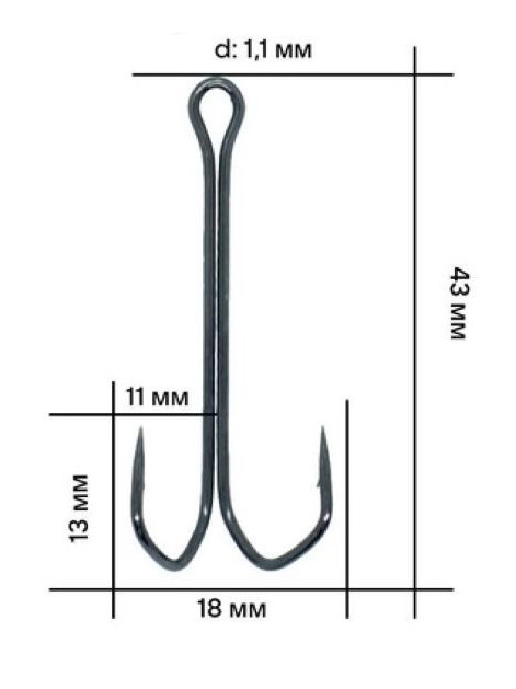 Крючок Двойной UF Studio Double Hook Long №2 10 шт    Dh#2pack — крупный план
	                                    2