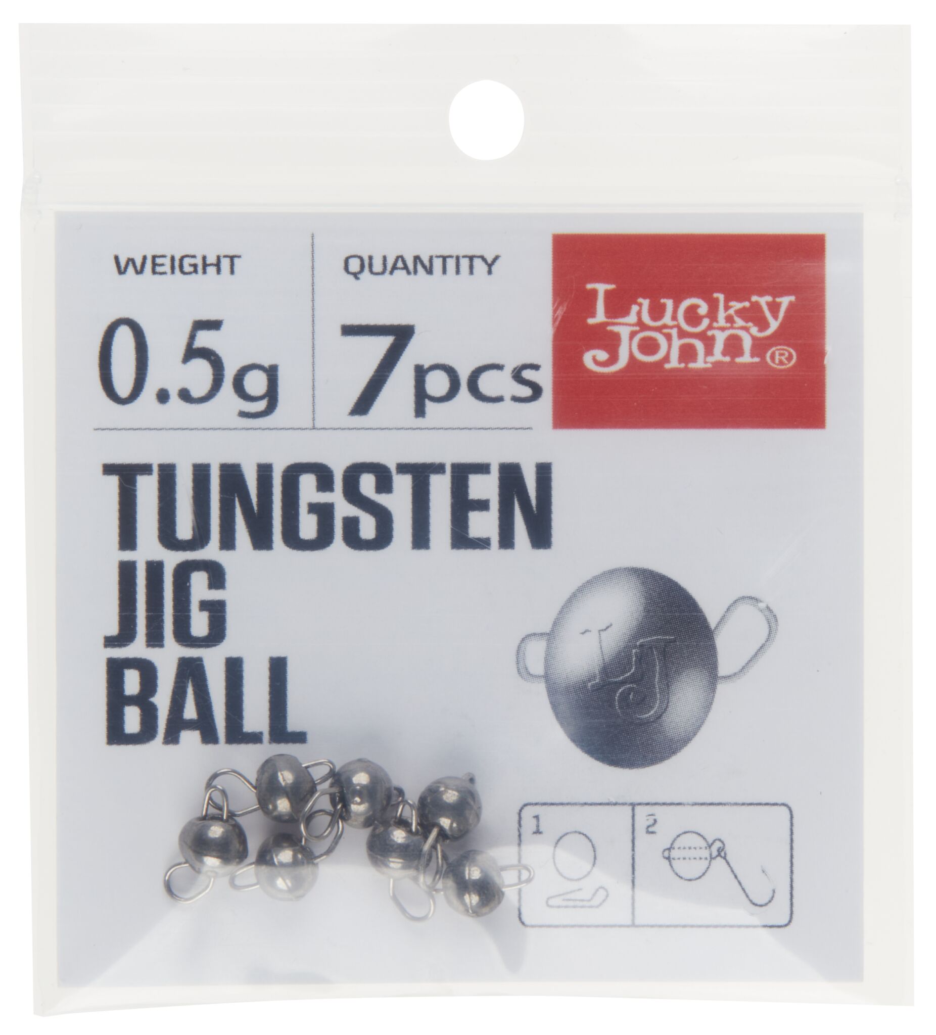 Груз Lucky John Tungsten Jig Ball 0,5 гр 7 шт  Pro Series  LJTB-0005 — крупный план
	                                    1