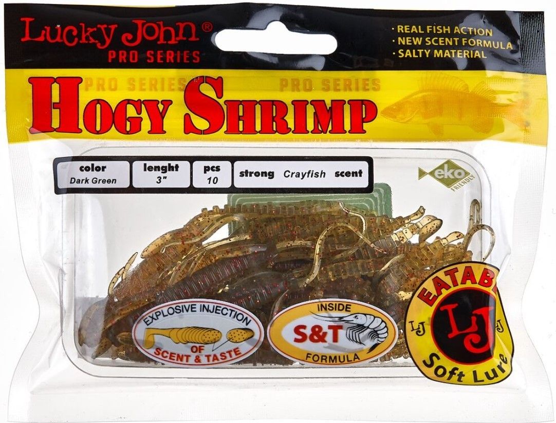 Силиконовая приманка Lucky John Hogy Shrimp 3.0in 76 мм 10 шт SB05 Pro Series  140140-SB05 — крупный план
	                                    2
