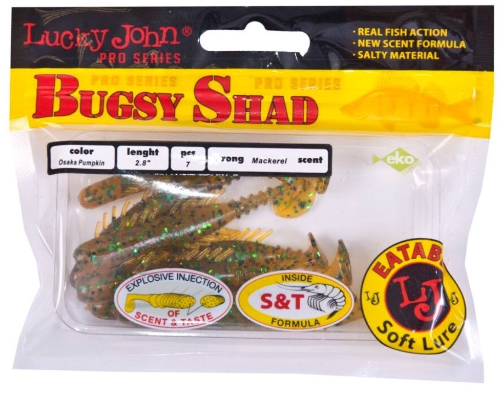 Силиконовая приманка Lucky John Bugsy Shad 2.8in 72 мм 7 шт PA19 Pro Series  140107-PA19 — крупный план
	                                    2