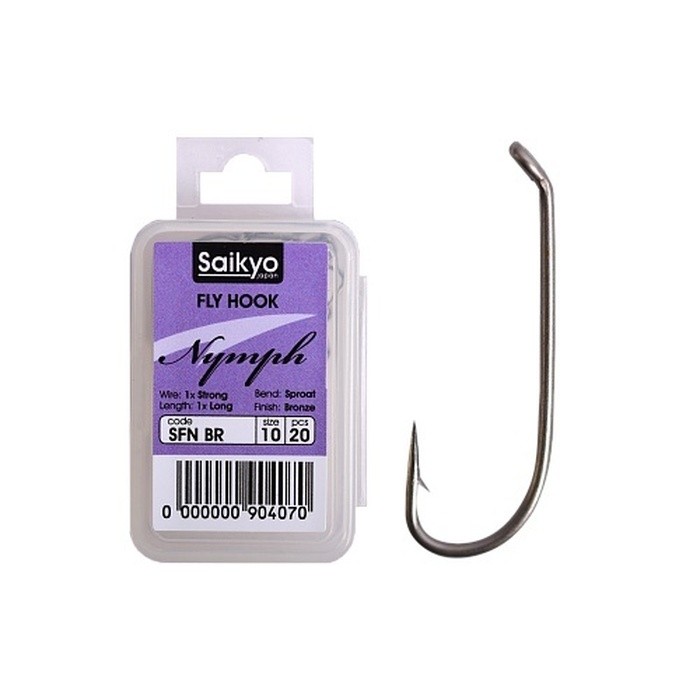 Крючок Одинарный Saikyo KH-72470 Nymph №10 20 шт BR   72470SFNBR10-20 — характеристики,  особенности конструкции