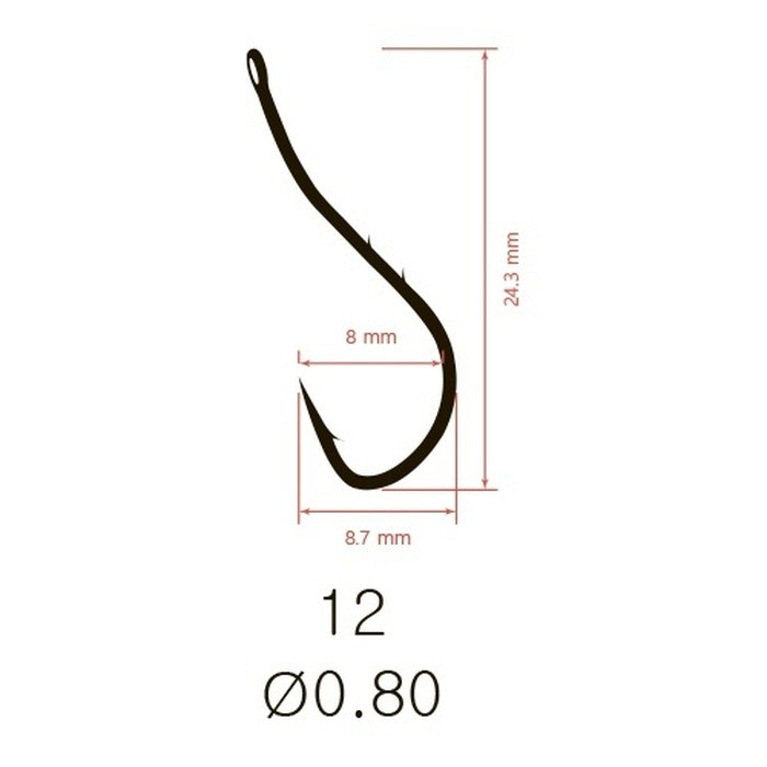 Крючок Одинарный Saikyo KH-10108 Ryusen Bait Holder №12 10 шт R   KH-10108R12-10 — крупный план
	                                    2