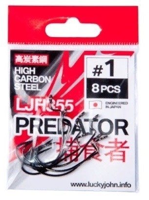 Крючок Офсетный Lucky John Predator LJH355 №1 8 шт    LJH355-001 — крупный план
	                                    2