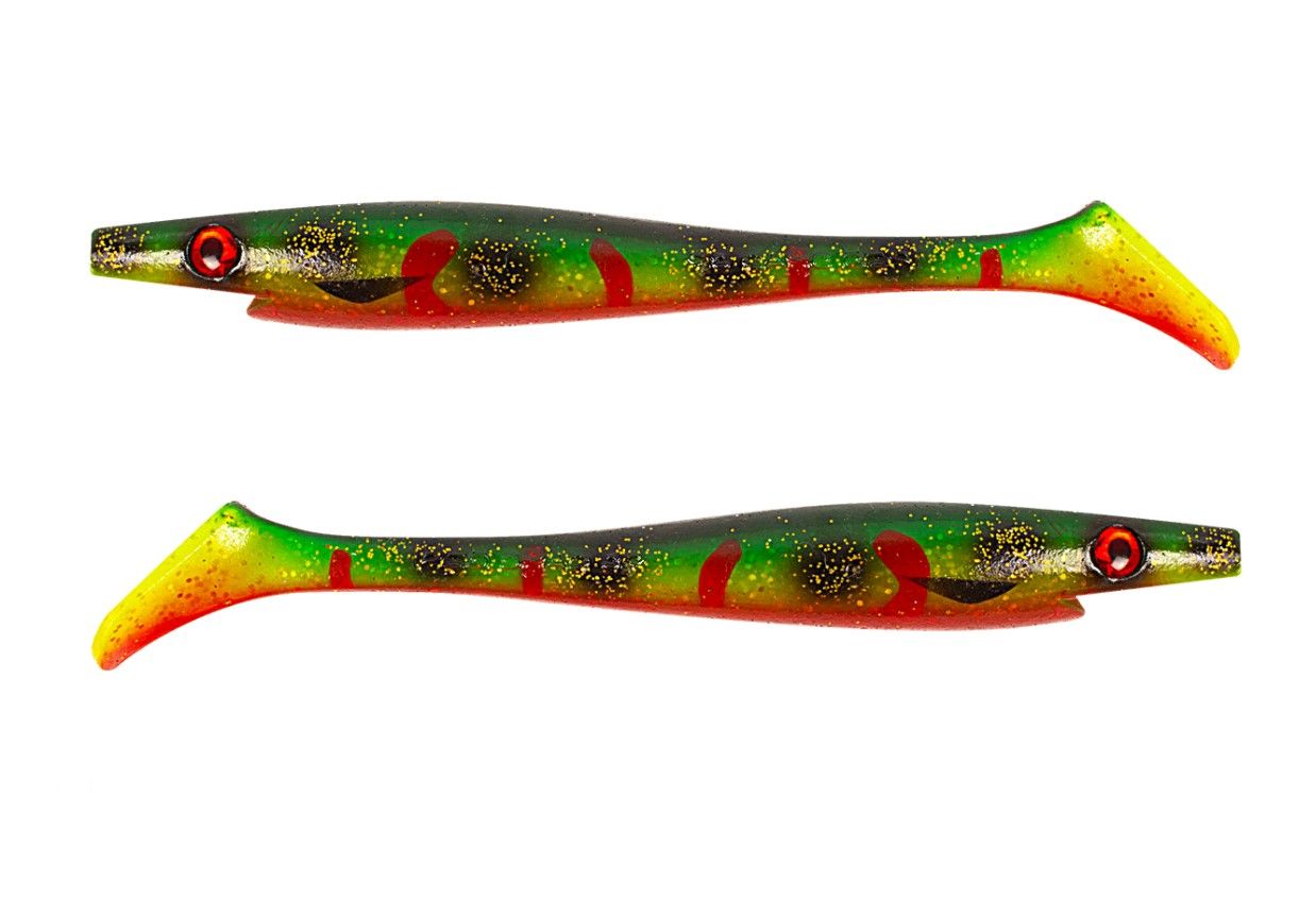 Силиконовая приманка Strike Pro Pig Shad Tournament 180 мм 2 шт Psycho Spotted Bullhead   SP-172M#133 — крупный план
	                                    1