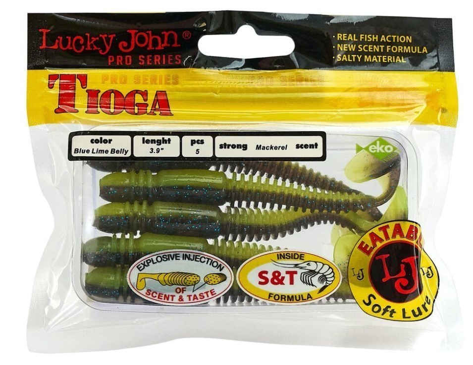 Силиконовая приманка Lucky John Tioga 3.9in 100 мм 5 шт T53 Pro Series  140104-T53 — крупный план
	                                    2