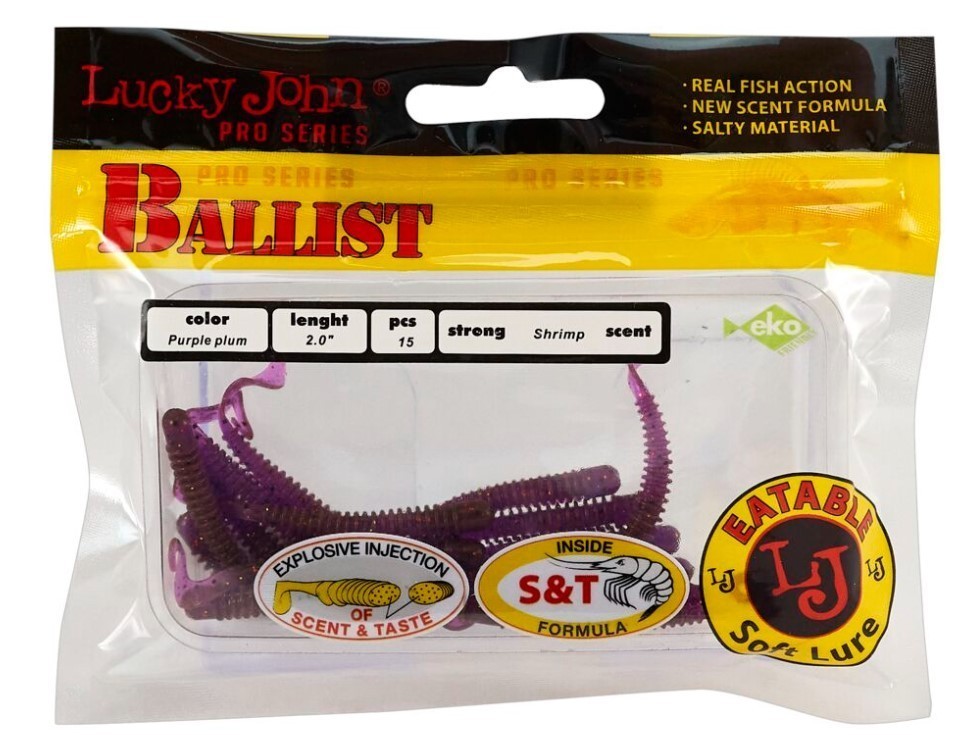 Силиконовая приманка Lucky John Ballist 2.0in 50 мм 15 шт S13 Pro Series  140155-S13 — крупный план
	                                    2