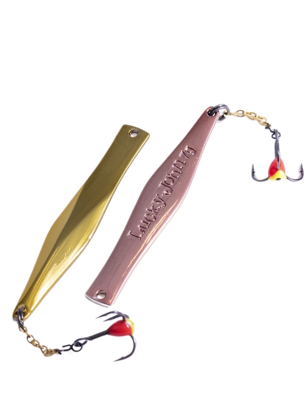 Зимняя Блесна Lucky John Kalomies 7 гр 60 мм GC С цепочкой и тройником  LJK60-GC — крупный план
	                                    1