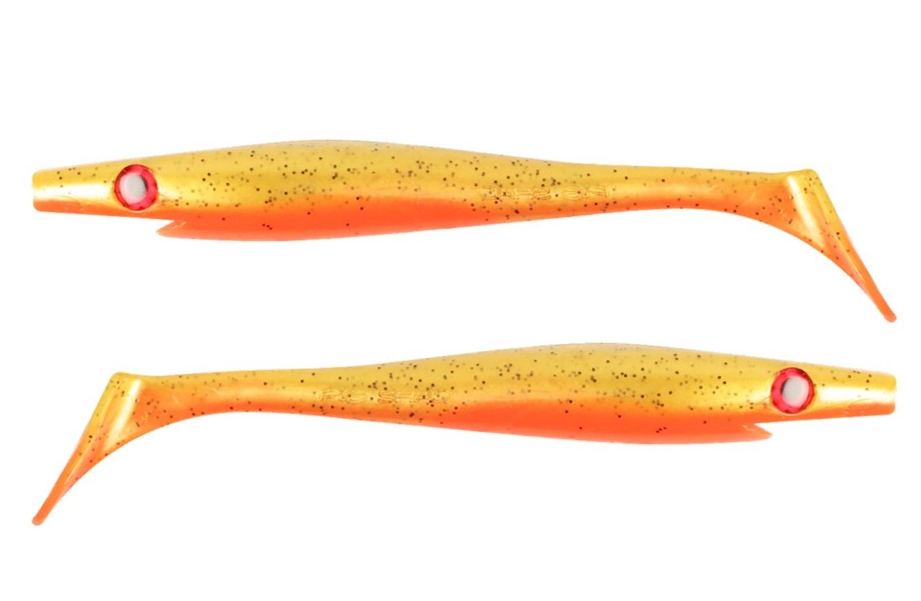 Силиконовая приманка Strike Pro Pig Shad Jr 200 мм 2 шт Goldie   SP-172C#107 — крупный план
	                                    1