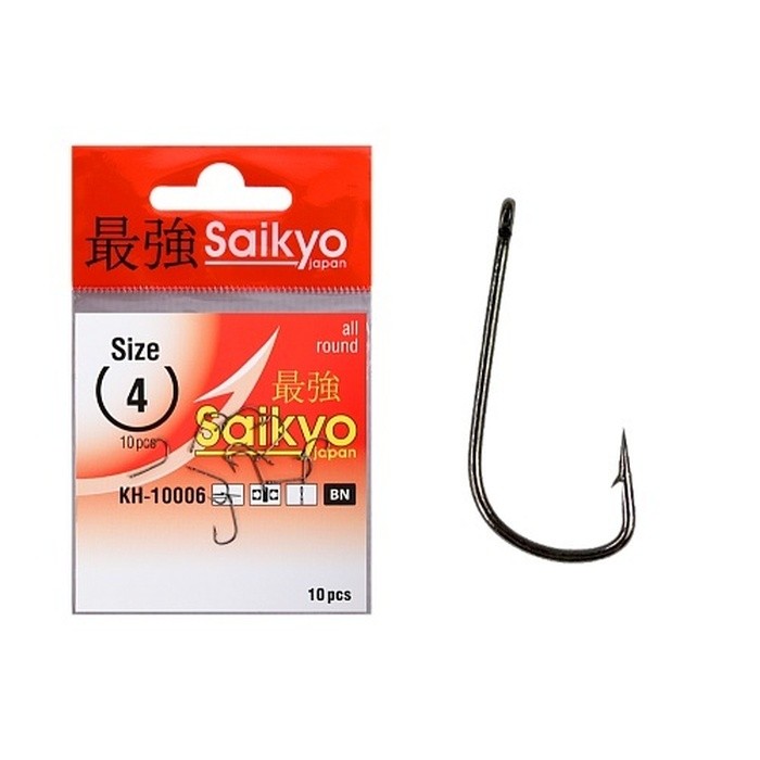 Крючок Одинарный Saikyo KH-10006 Sode Ring №4 10 шт BN   KH-10006BN4-10 — характеристики,  особенности конструкции