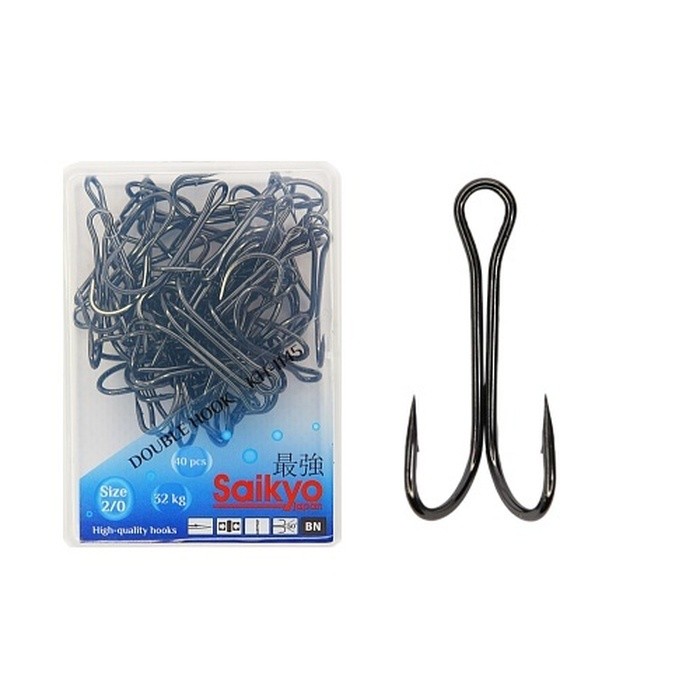 Крючок Двойной Saikyo KH-1145 №2/0 40 шт BN   KH-11045BN-2/0-40 — характеристики,  особенности конструкции