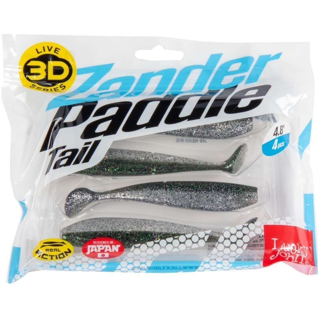 Силиконовая приманка Lucky John Zander Paddle Tail 4.8in 120 мм 4 шт Z11 3D Series  140430-Z11 — крупный план
	                                    2