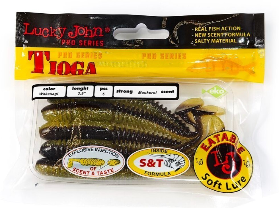 Силиконовая приманка Lucky John Tioga 3.9in 100 мм 5 шт T36 Pro Series  140104-T36 — крупный план
	                                    2