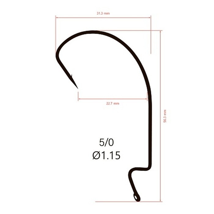 Крючок Офсетный Saikyo BS-2315 №5/0 10 шт BN   BS-2315BN5/0-10 — крупный план
	                                    3