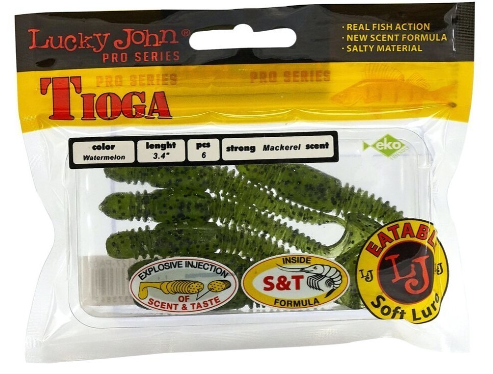 Силиконовая приманка Lucky John Tioga 3.4in 86 мм 6 шт PA01 Pro Series  140127-PA01 — крупный план
	                                    2