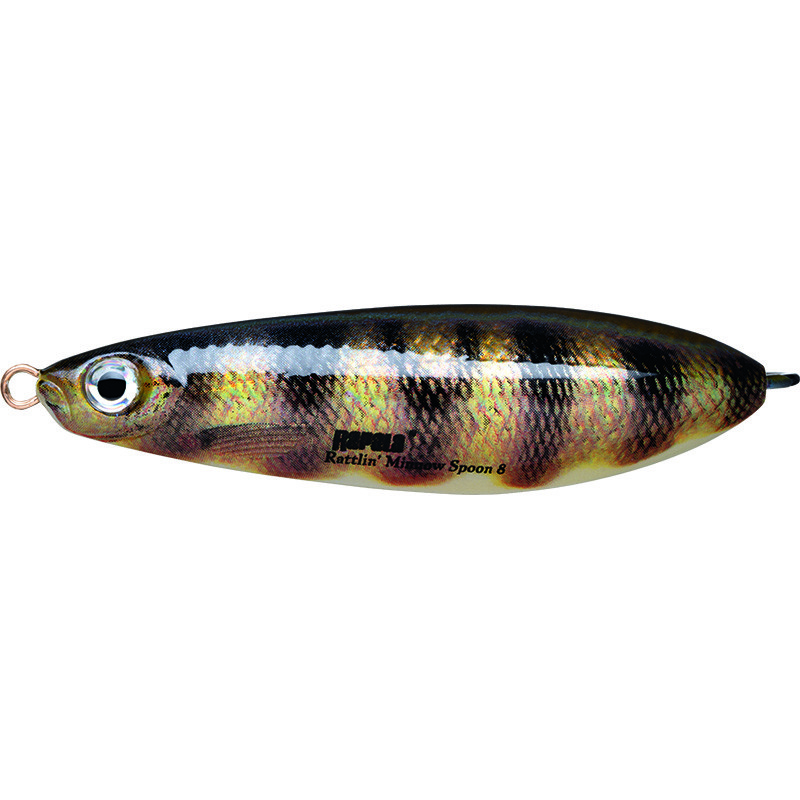 Колеблющаяся Блесна Rapala Rattlin' Minnow Spoon 08 16 гр 80 мм PEL   RMSR08-PEL — характеристики,  особенности конструкции