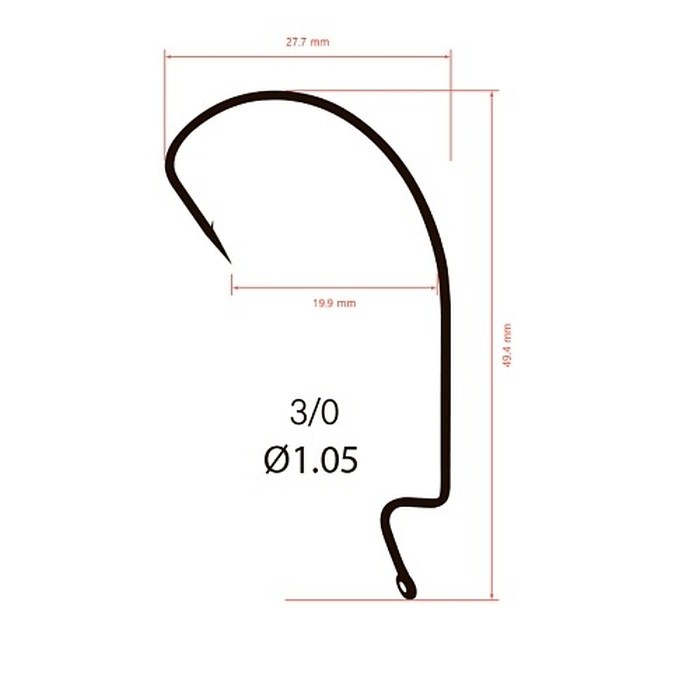 Крючок Офсетный Saikyo BS-3315 №3/0 10 шт BN   BS-3315BN3/0-10 — крупный план
	                                    2