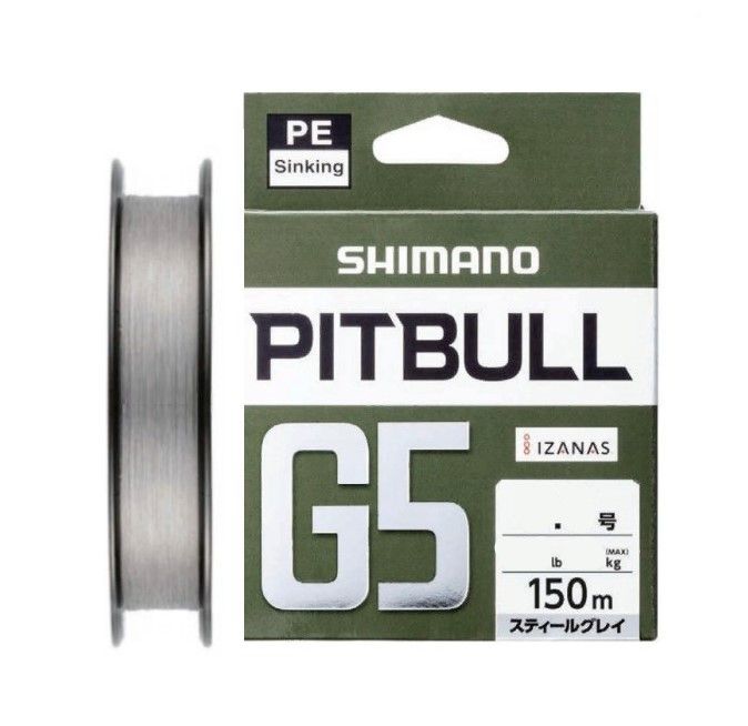 Плетеный шнур Shimano Pitbull G5 150 м  PE # 2 Steel Grey 0,235 мм — характеристики,
	                                    особенности конструкции