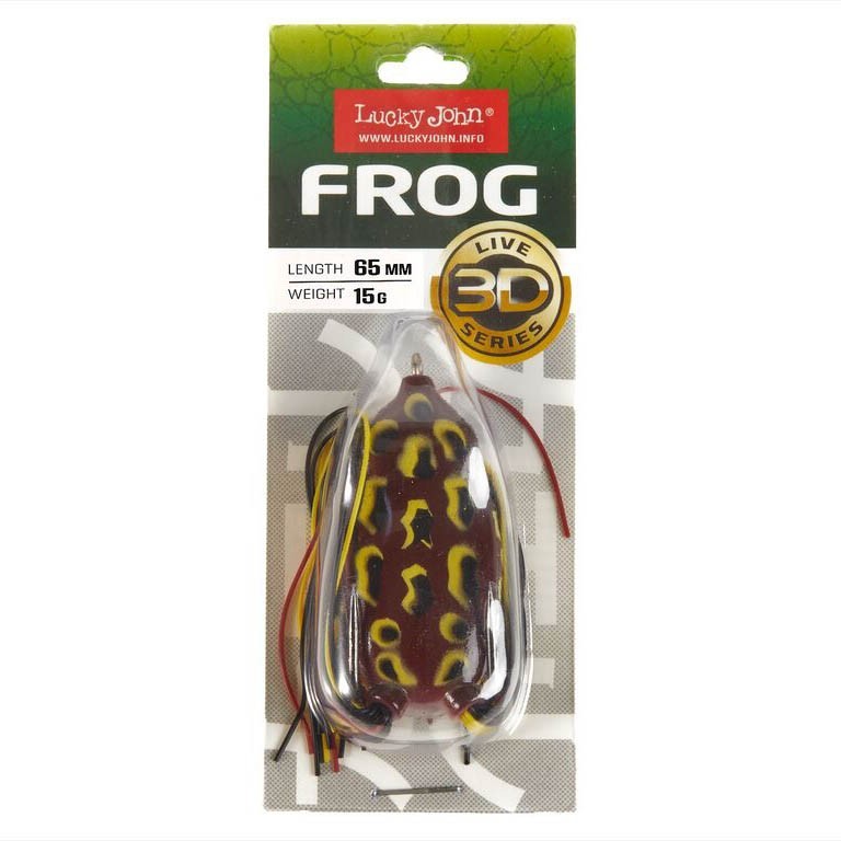 Силиконовая приманка Lucky John Frog 2.6in 65 мм 1 шт 005 3D Series  140401-005 — крупный план
	                                    2